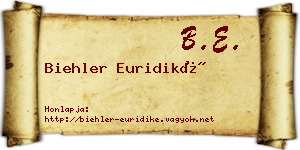 Biehler Euridiké névjegykártya